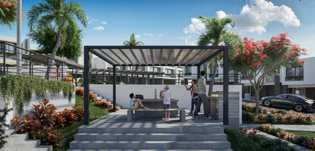 Imagen del área de asadores de Arboleada Perisur II, un desarrollo de casas en Culiacán, ideal para una vida en familia.