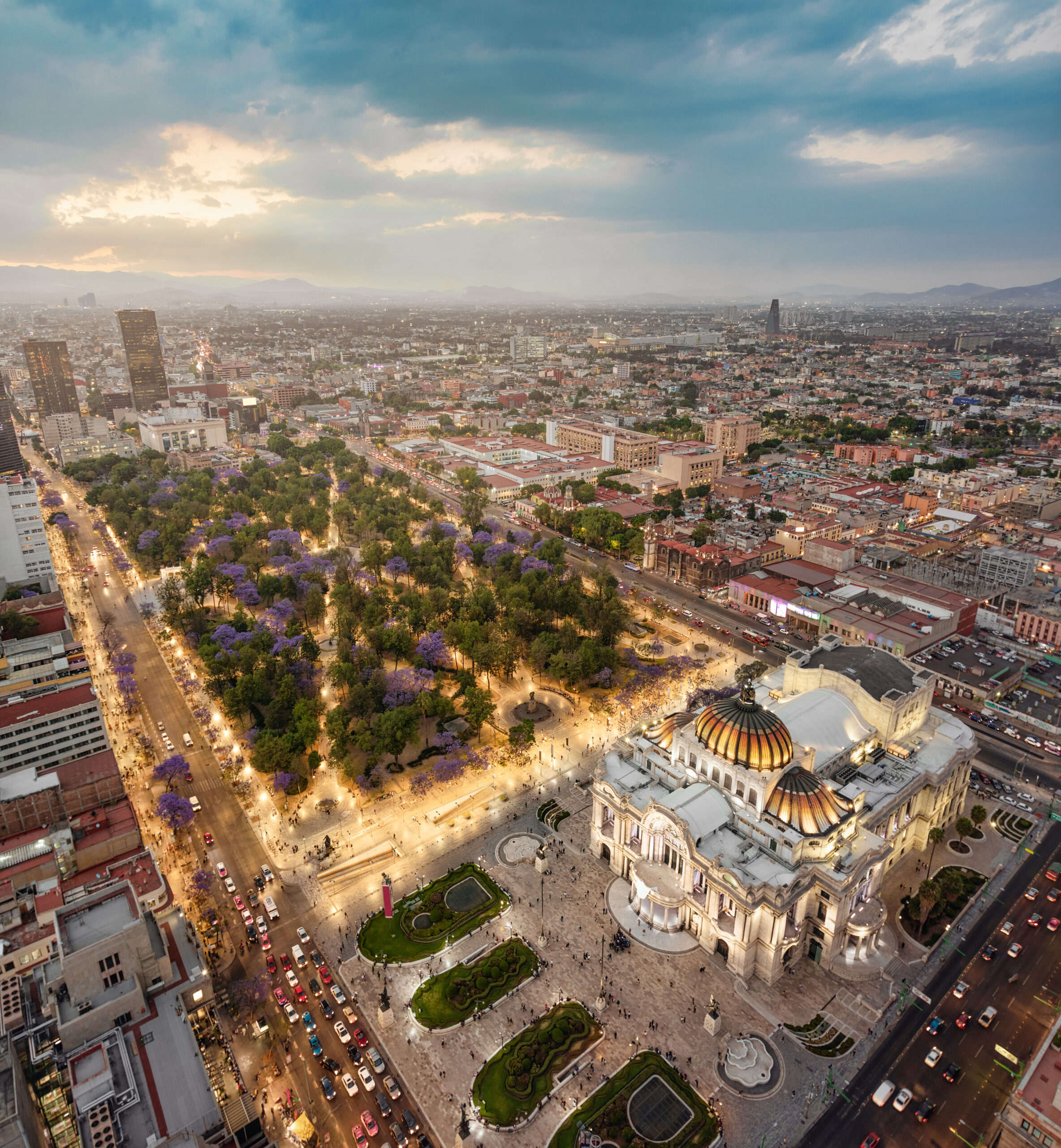 Mexico city aerial view from Torre Latinoamericana
